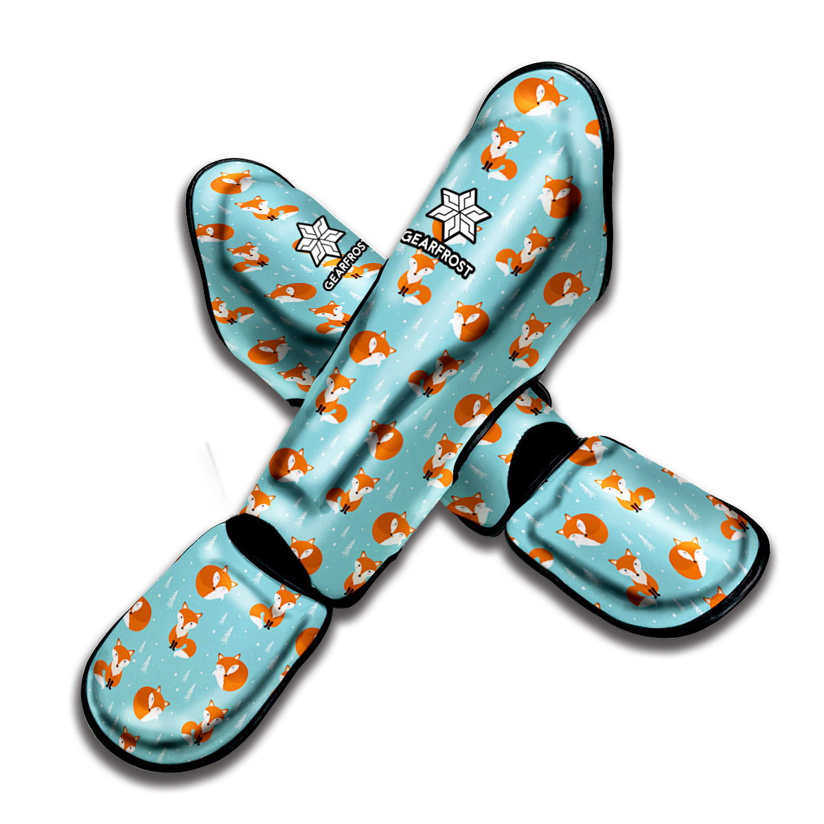 Winter Fox Pattern Print Muay Thai Shin Guard