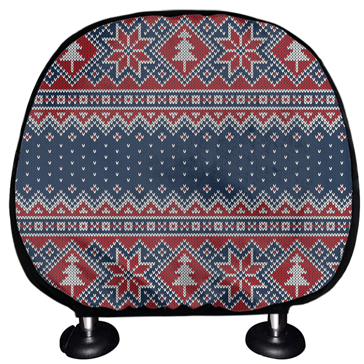 Winter Holiday Knitted Pattern Print Car Headrest Covers