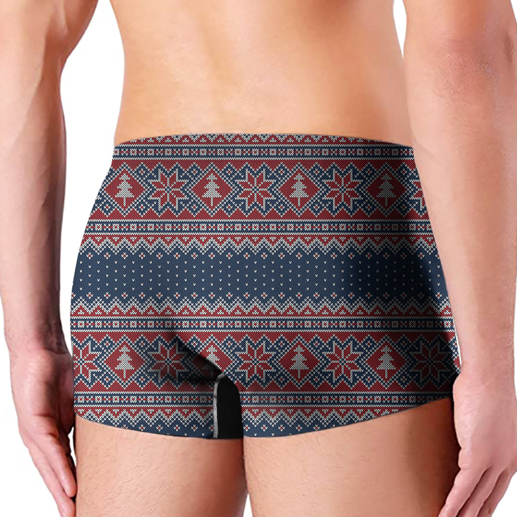 Winter Holiday Knitted Pattern Print Men's Boxer Briefs