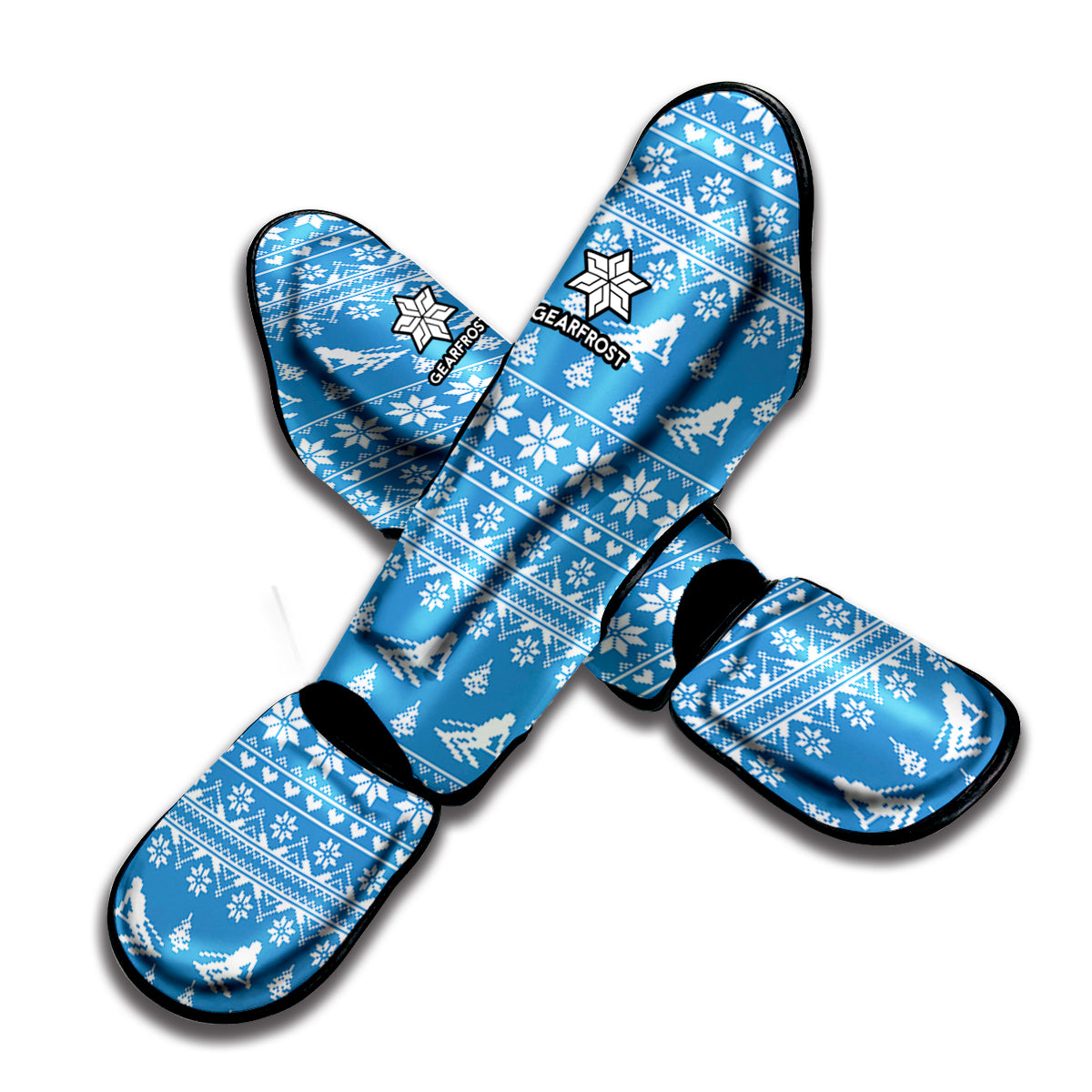 Winter Ski Knitting Pattern Print Muay Thai Shin Guard