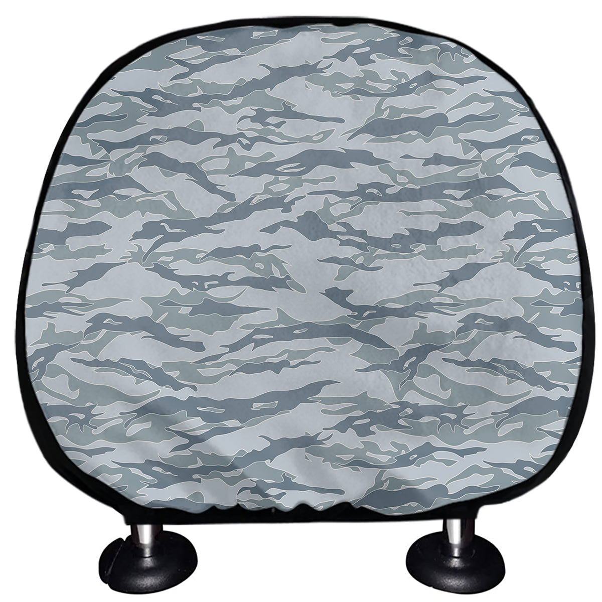 Winter Tiger Stripe Camo Pattern Print Car Headrest Covers