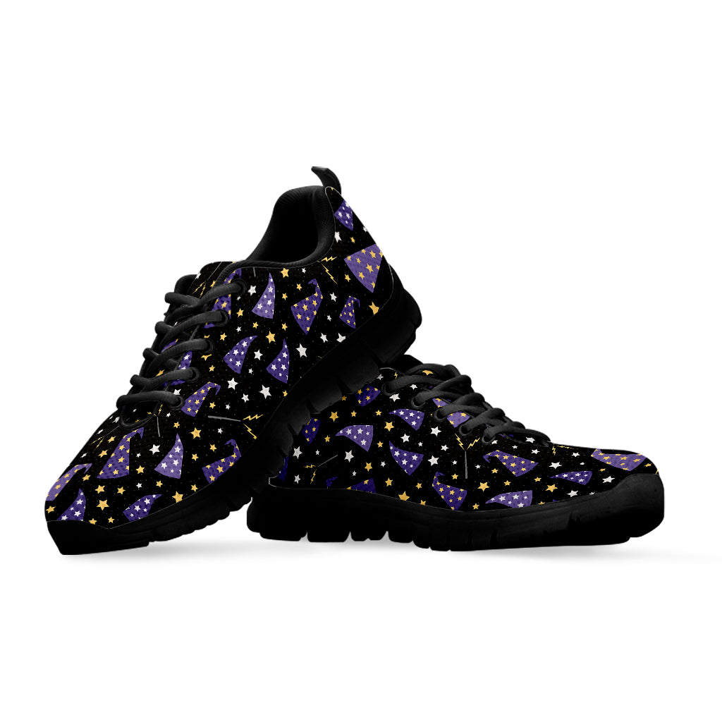 Wizard Hat Pattern Print Black Sneakers
