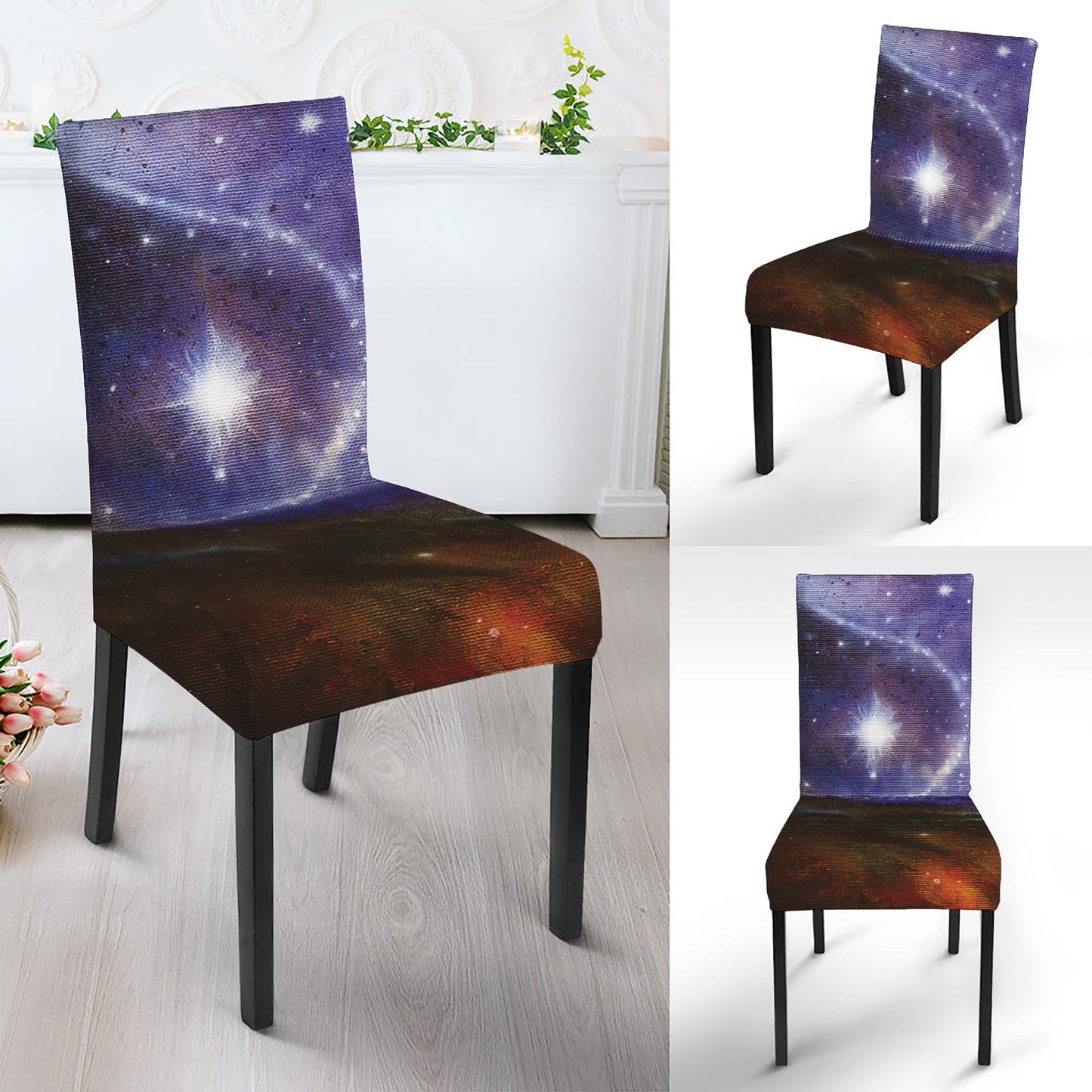 Woman Space Yin Yang Painting Print Dining Chair Slipcover