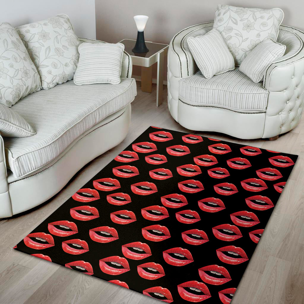 Women's Lips Pattern Print Area Rug