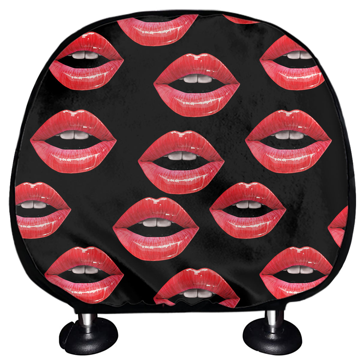 Women's Lips Pattern Print Car Headrest Covers