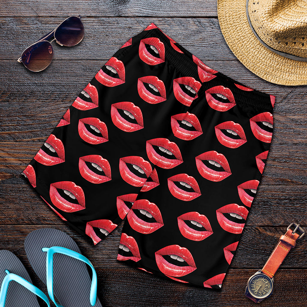Women's Lips Pattern Print Men's Shorts