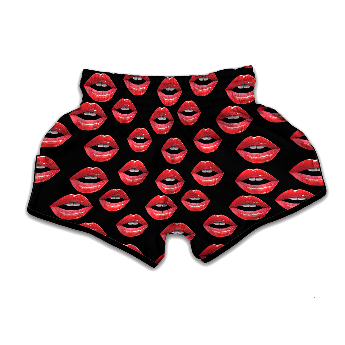Women's Lips Pattern Print Muay Thai Boxing Shorts