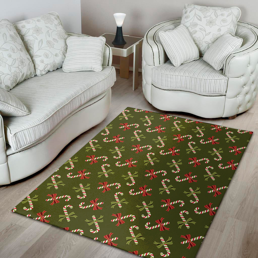 Xmas Candy Cane Pattern Print Area Rug