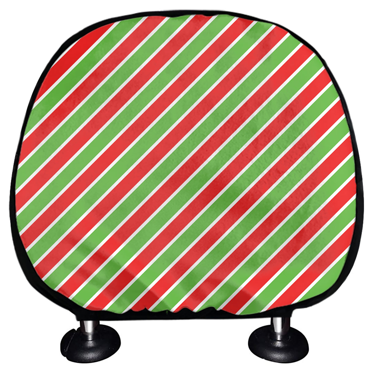 Xmas Candy Cane Stripes Print Car Headrest Covers