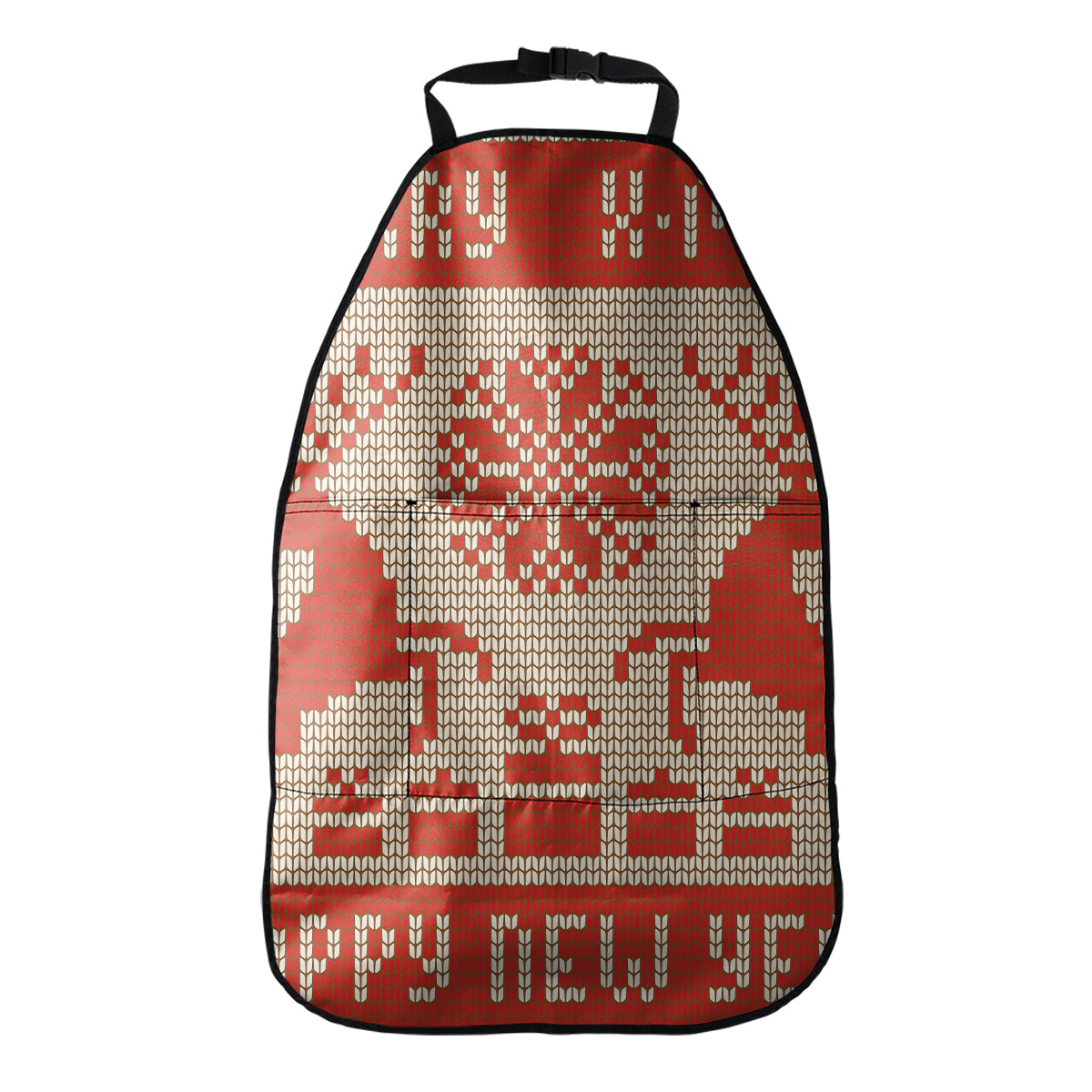 Xmas Deer Knitted Print Car Seat Organizers