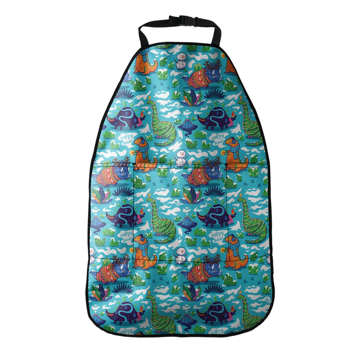 Xmas Dinosaur Pattern Print Car Seat Organizers