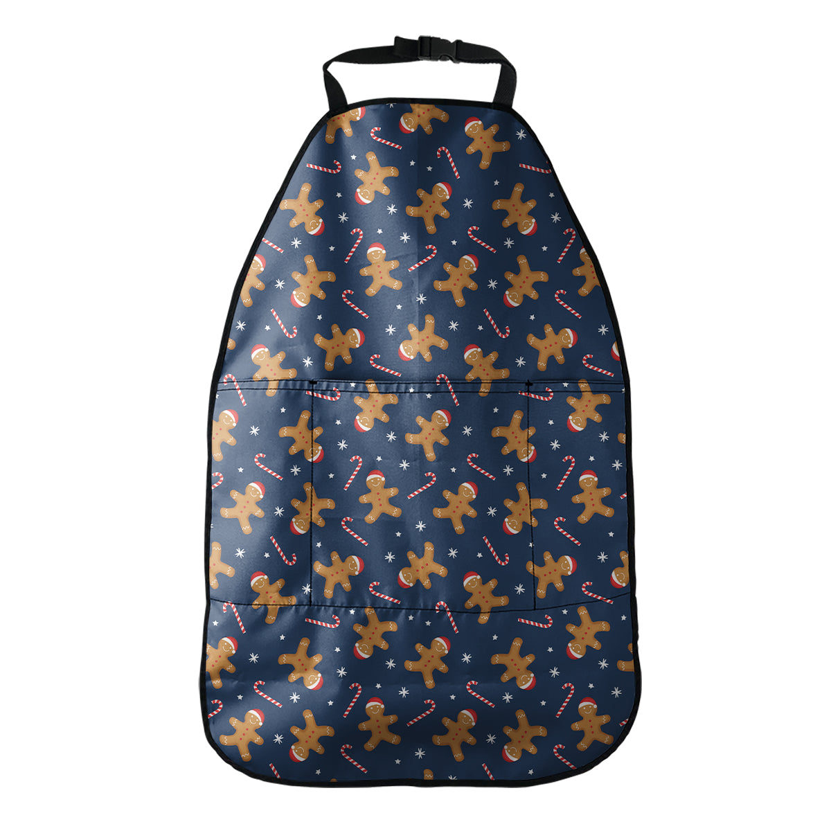 Xmas Gingerbread Man Pattern Print Car Seat Organizers