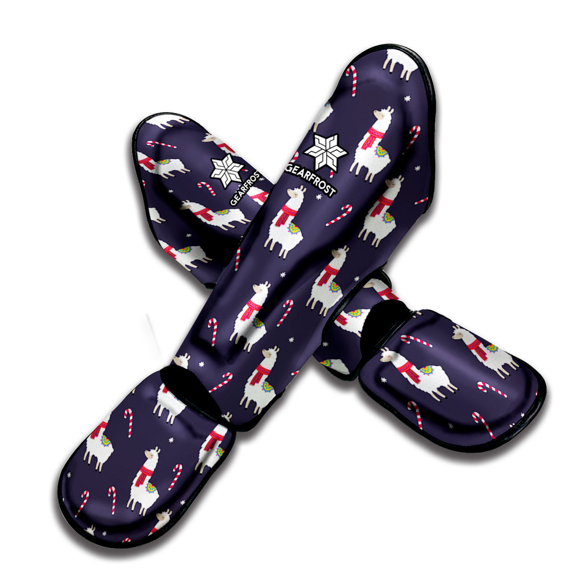 Xmas Llama Pattern Print Muay Thai Shin Guard