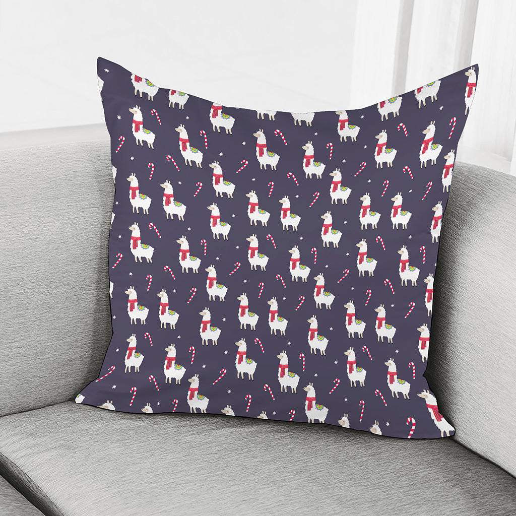 Xmas Llama Pattern Print Pillow Cover