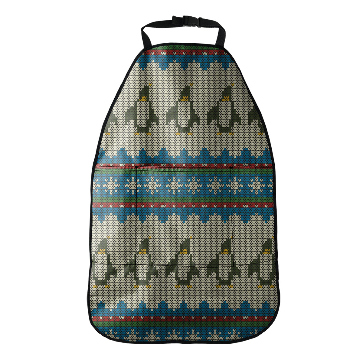 Xmas Penguin Pattern Print Car Seat Organizers