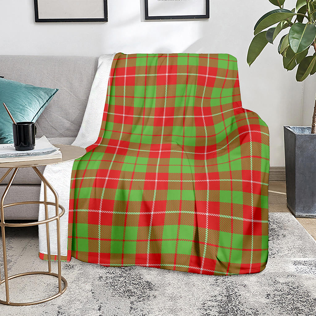 Xmas Plaid Pattern Print Blanket