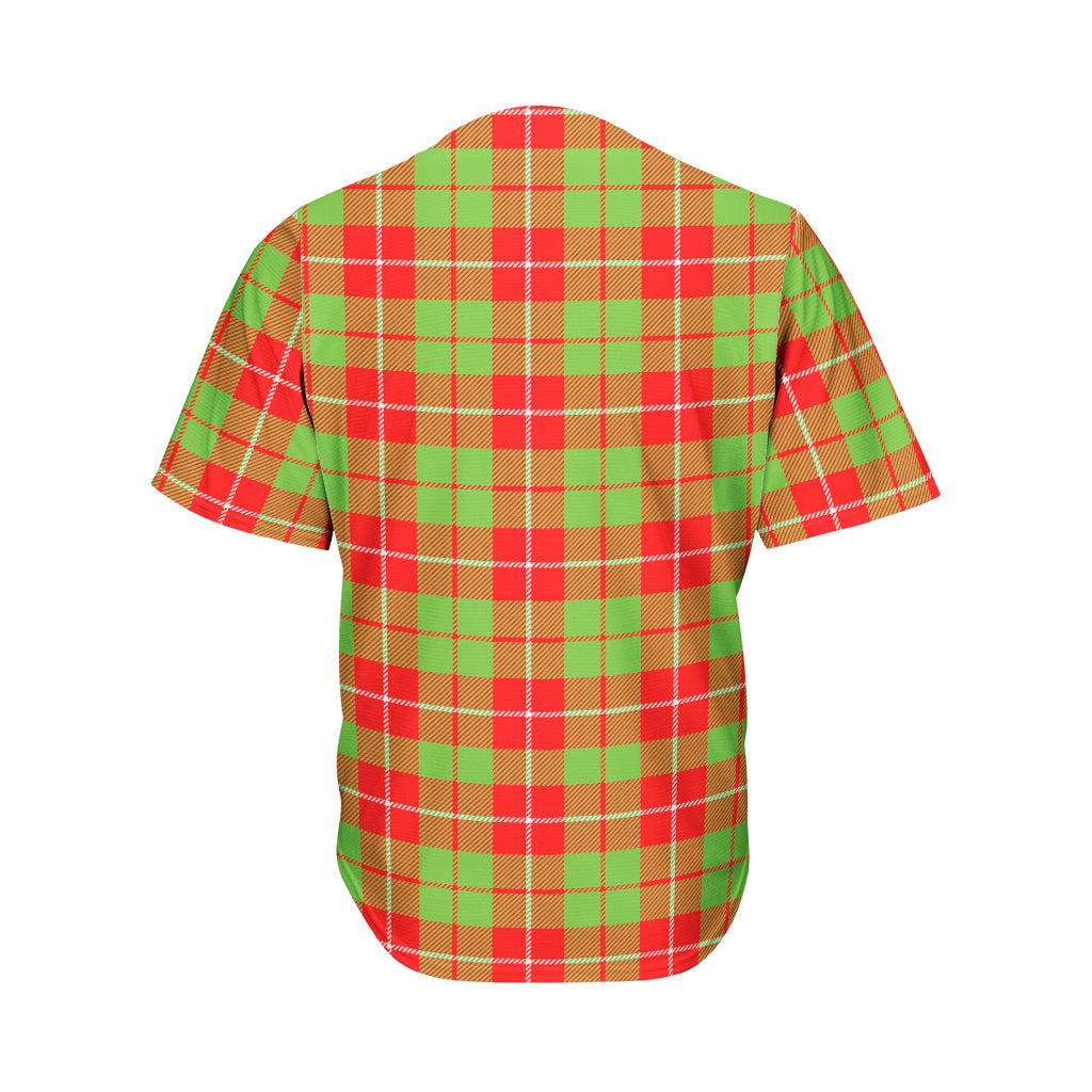Xmas Plaid Pattern Print Men's Baseball Jersey