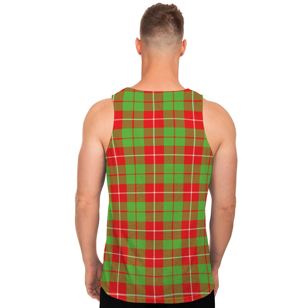 Xmas Plaid Pattern Print Men's Tank Top