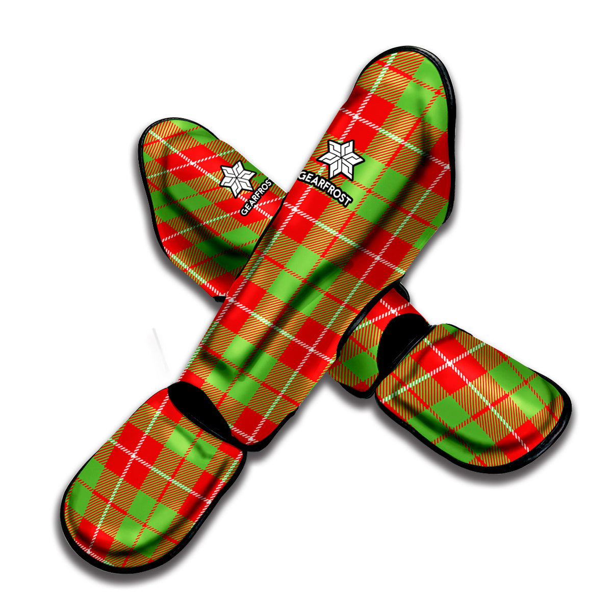 Xmas Plaid Pattern Print Muay Thai Shin Guard