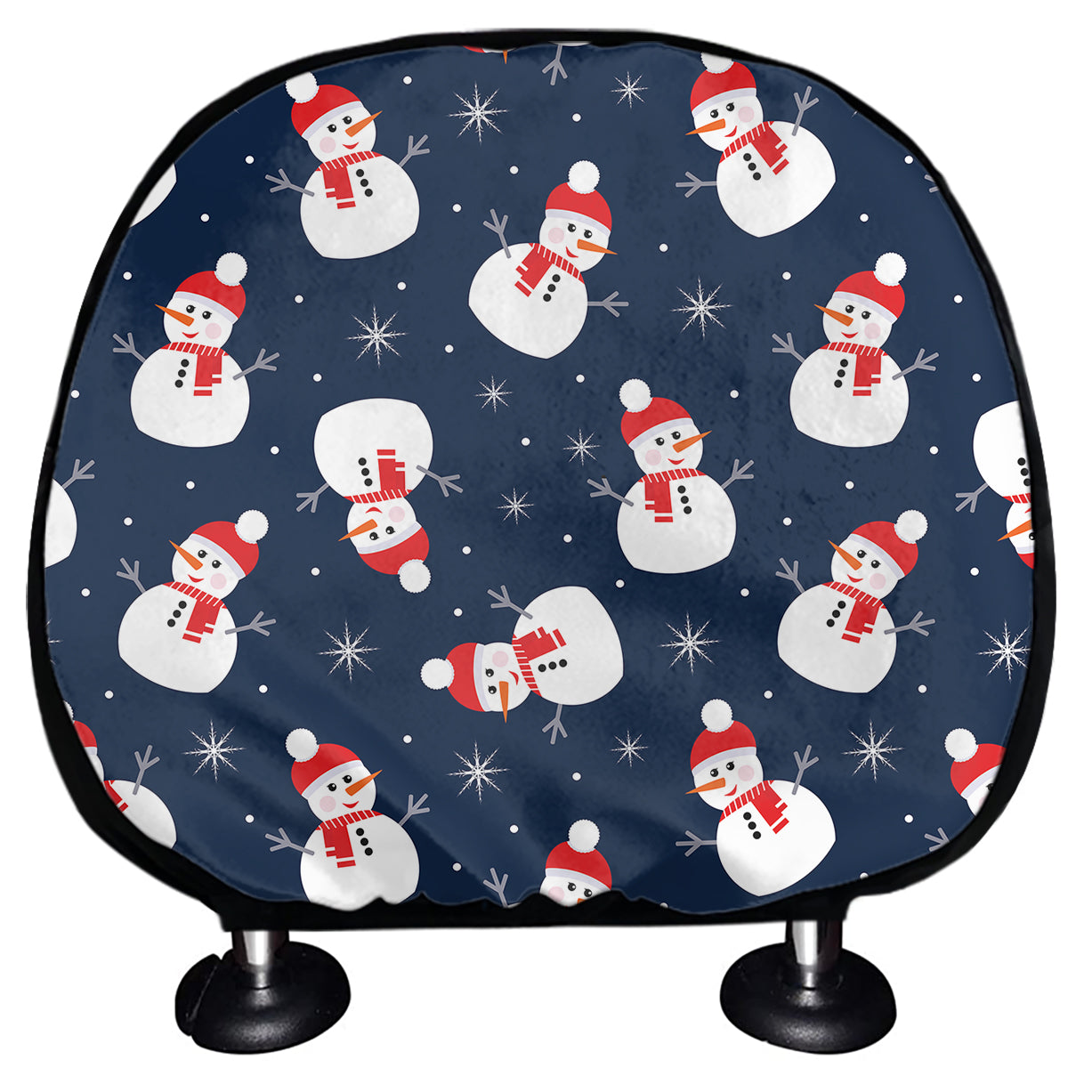 Xmas Snowman Pattern Print Car Headrest Covers