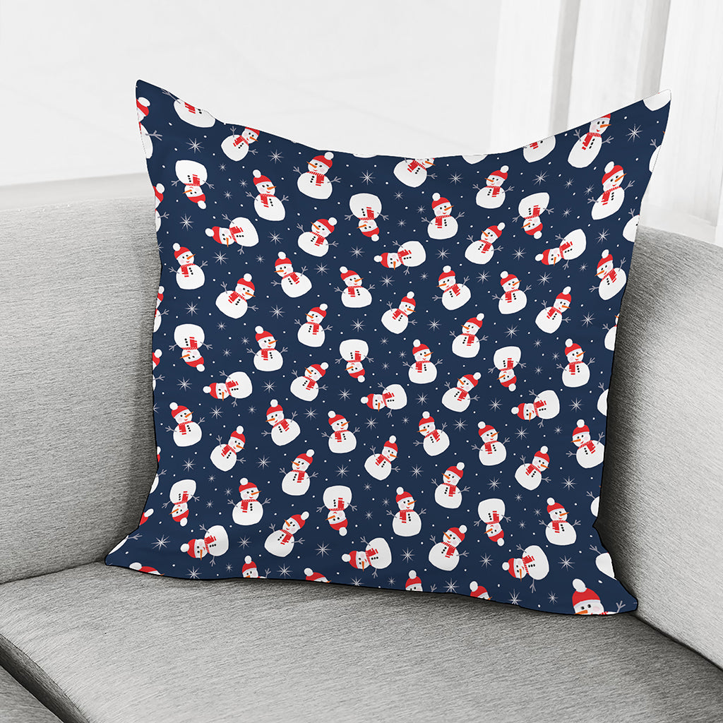 Xmas Snowman Pattern Print Pillow Cover