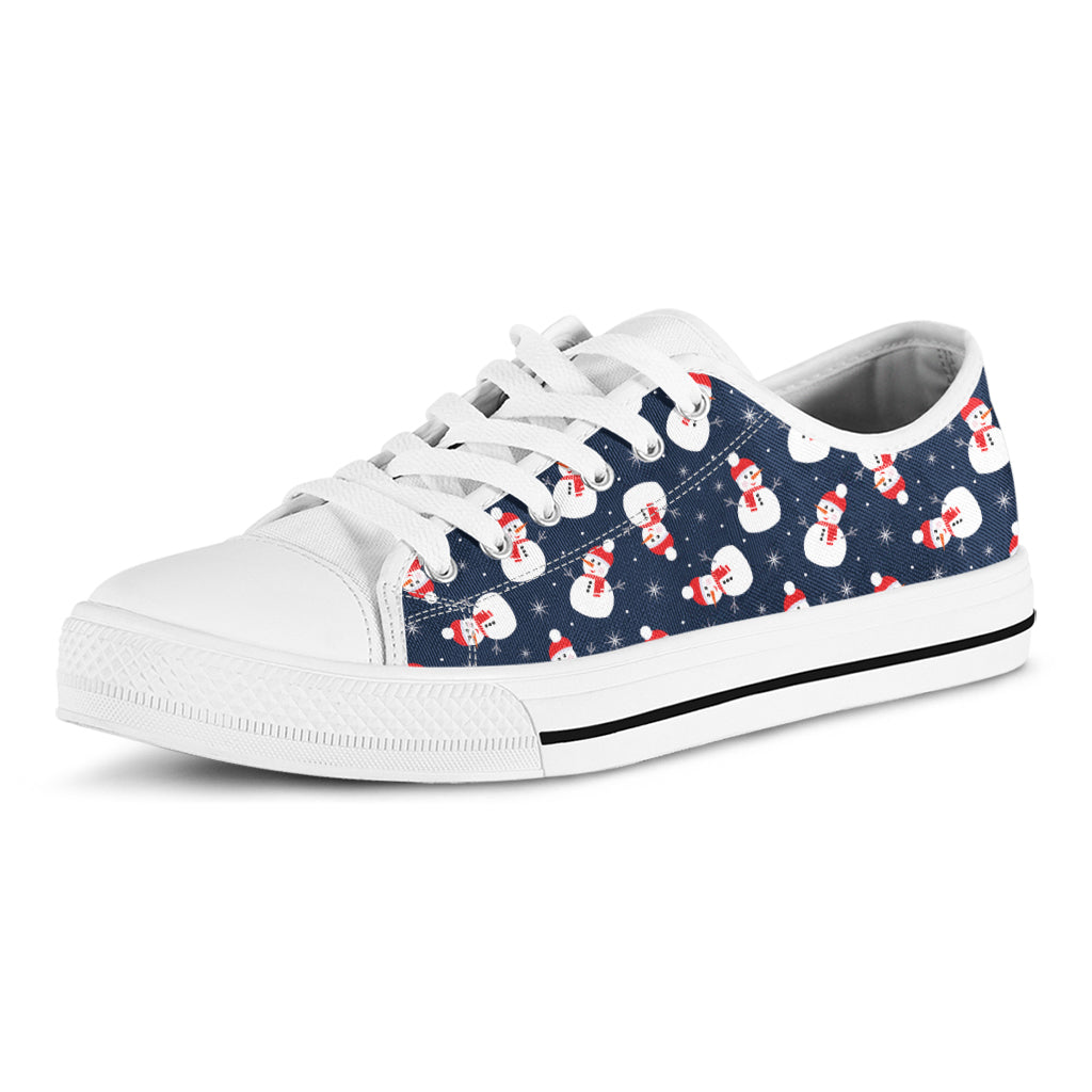 Xmas Snowman Pattern Print White Low Top Shoes