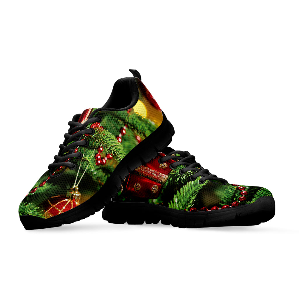 Xmas Tree Print Black Sneakers