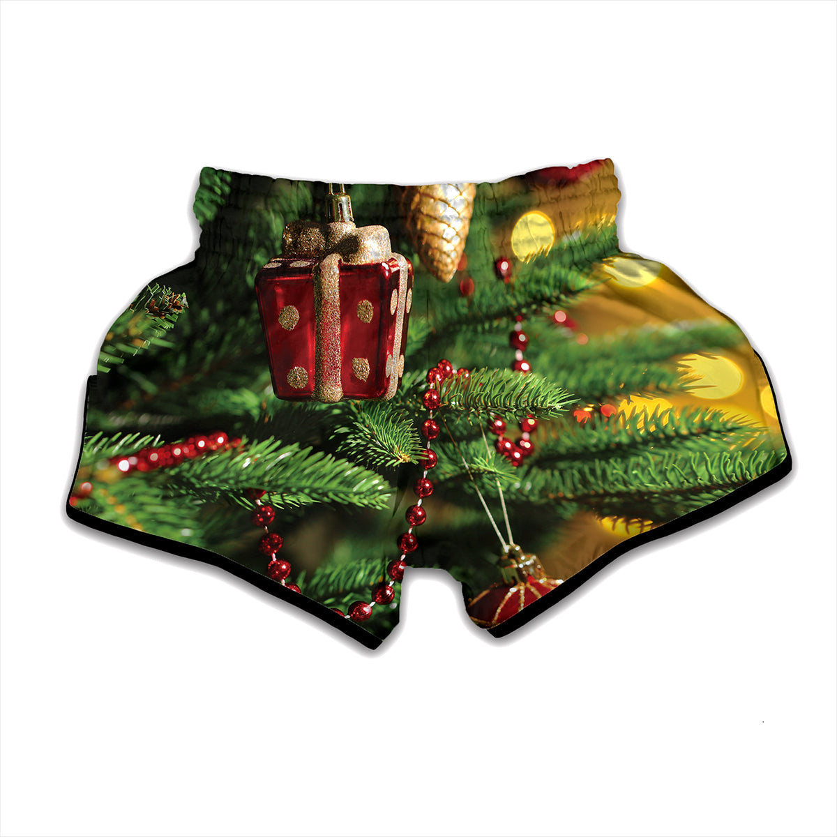 Xmas Tree Print Muay Thai Boxing Shorts