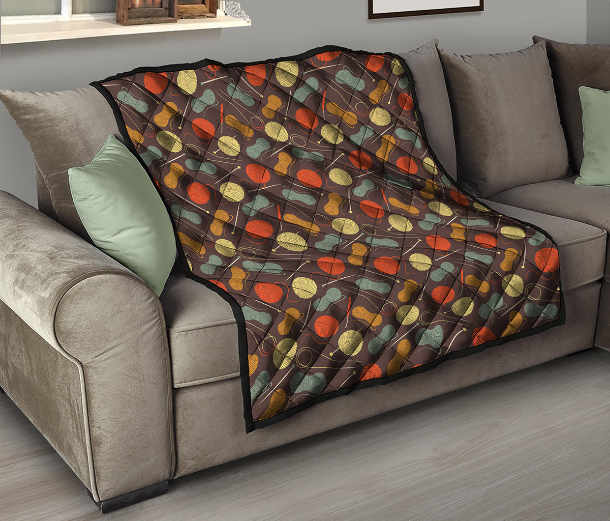 Yarn And Needle Pattern Print Quilt
