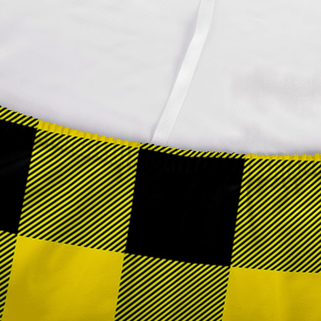 Yellow And Black Buffalo Check Print Sofa Cover