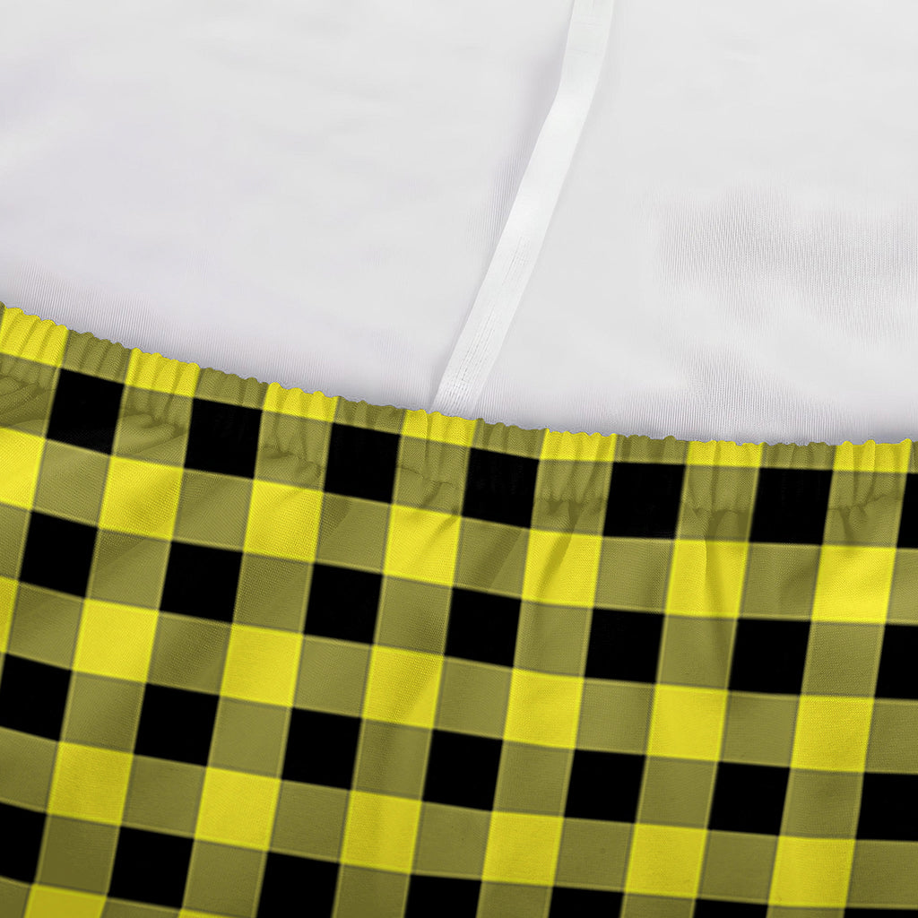 Yellow And Black Check Pattern Print Sofa Cover