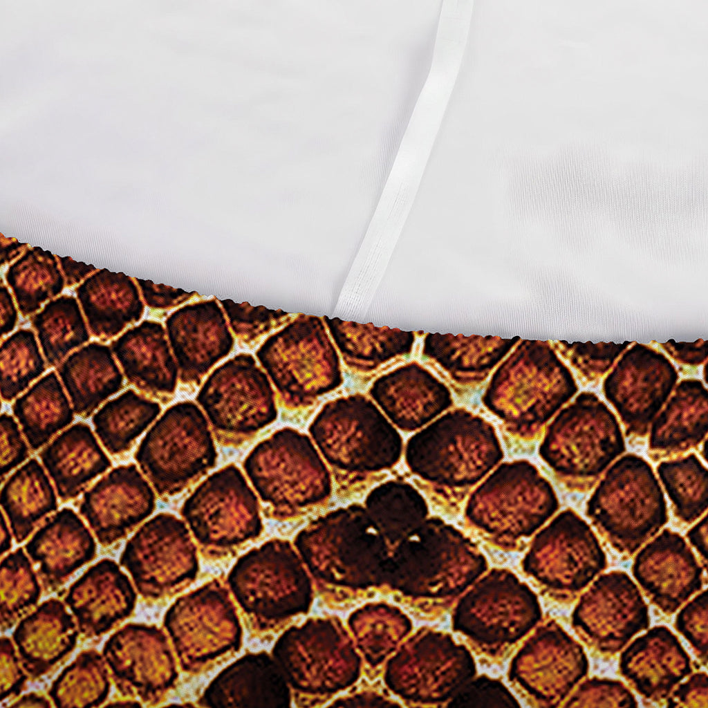 Yellow And Brown Snakeskin Print Sofa Cover