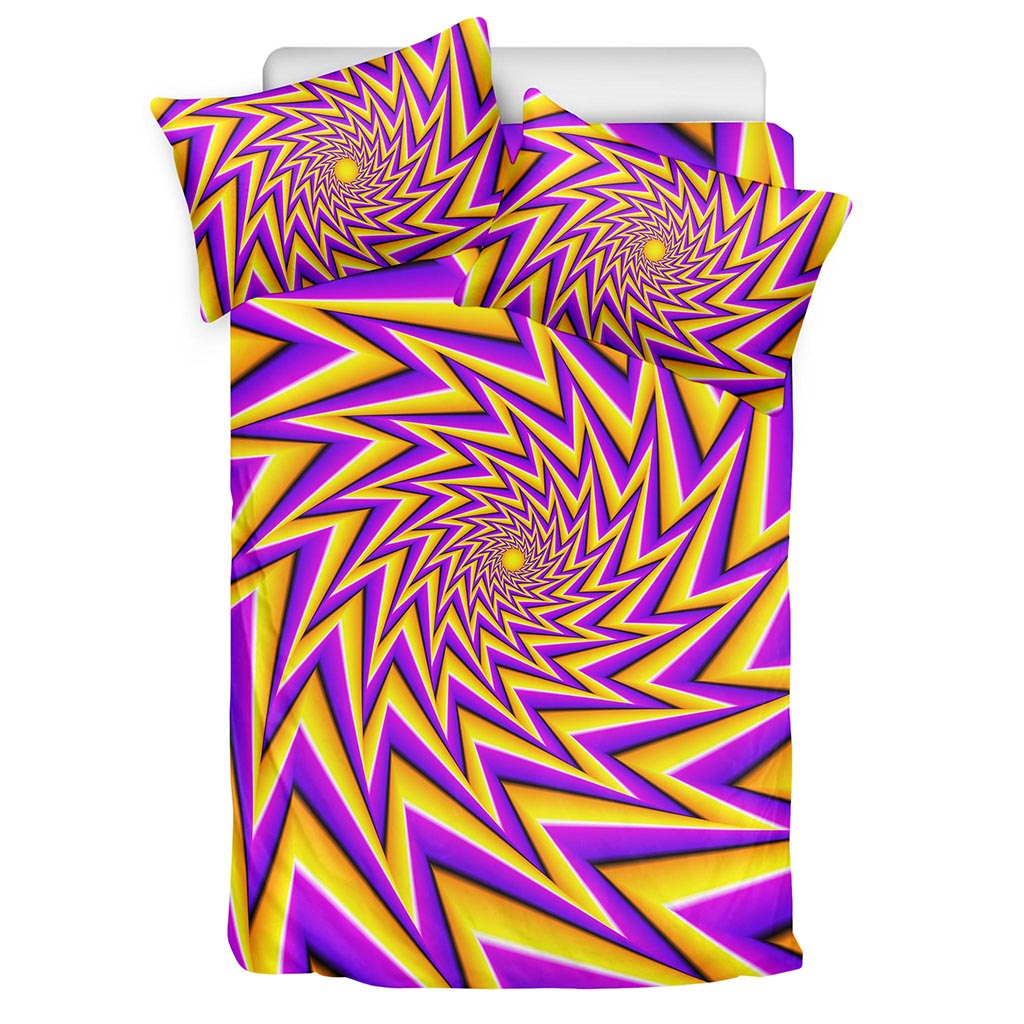 Yellow Big Bang Moving Optical Illusion Duvet Cover Bedding Set