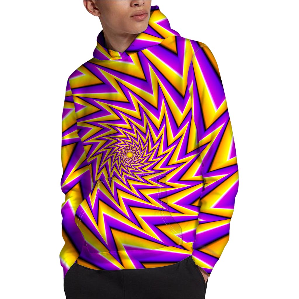 Yellow Big Bang Moving Optical Illusion Pullover Hoodie