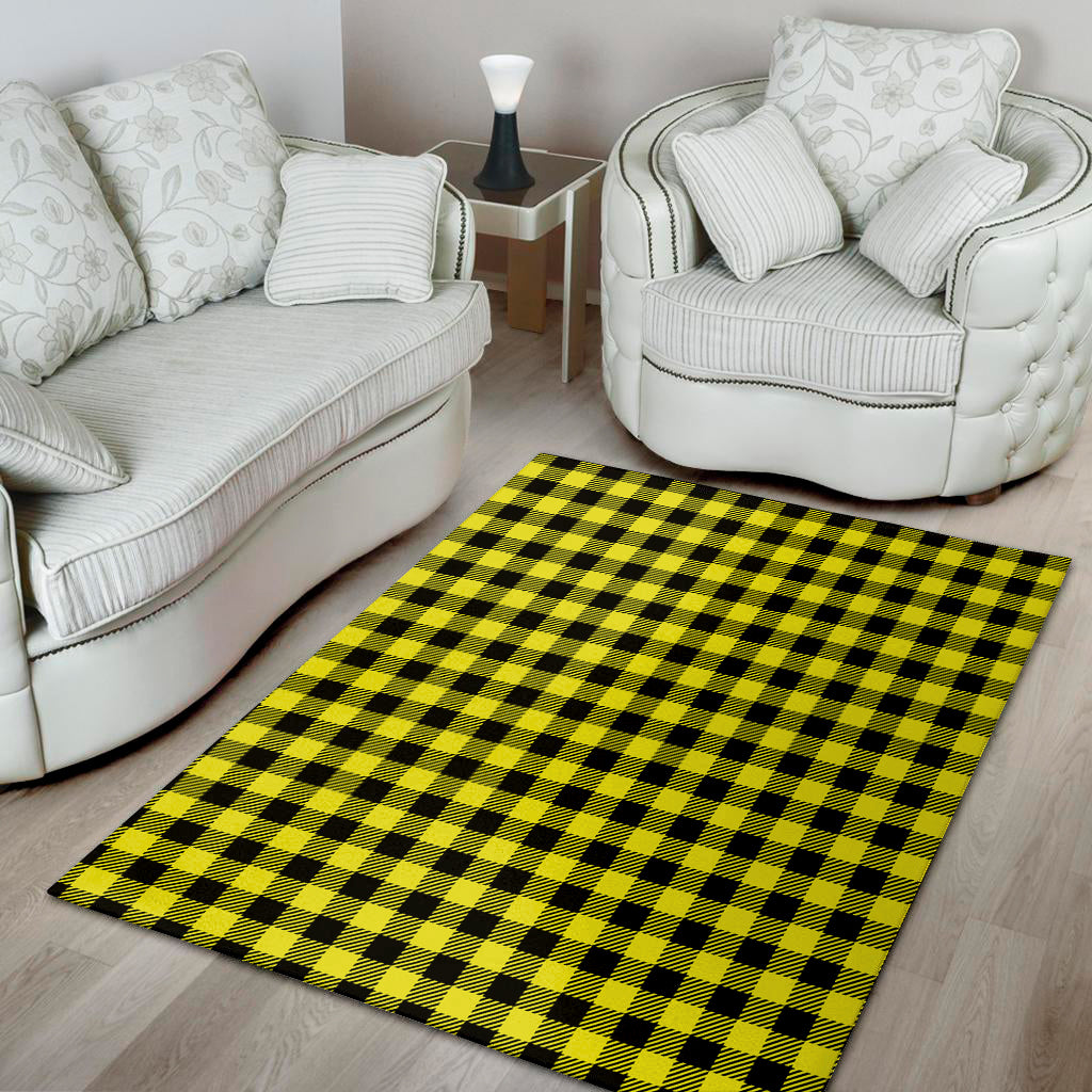 Yellow Buffalo Plaid Print Area Rug