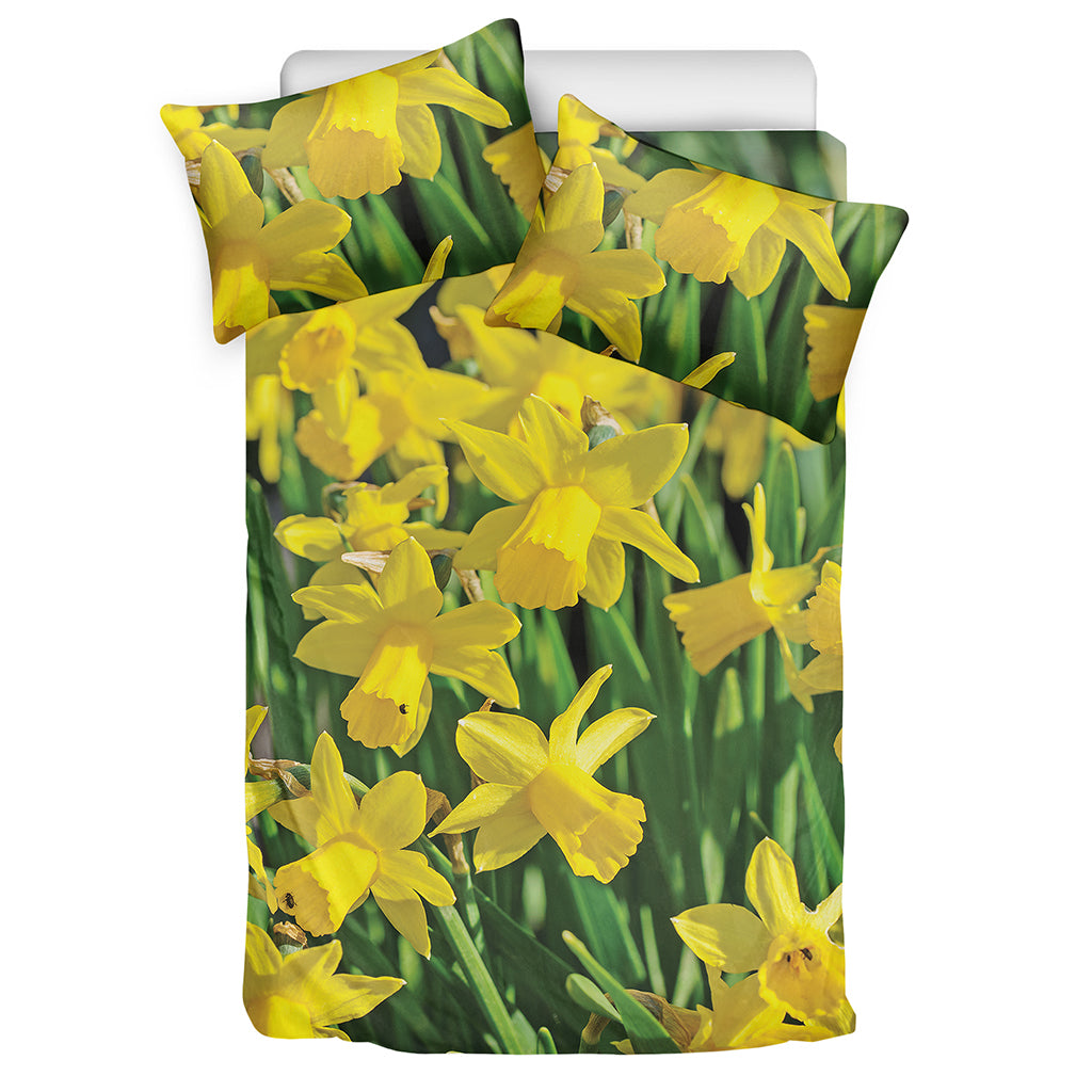 Yellow Daffodil Flower Print Duvet Cover Bedding Set