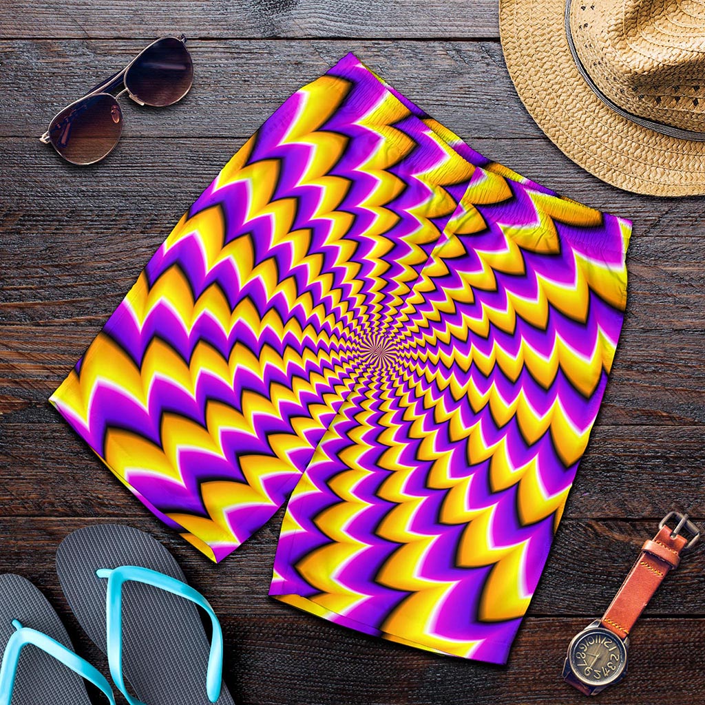 Yellow Dizzy Moving Optical Illusion Men's Shorts