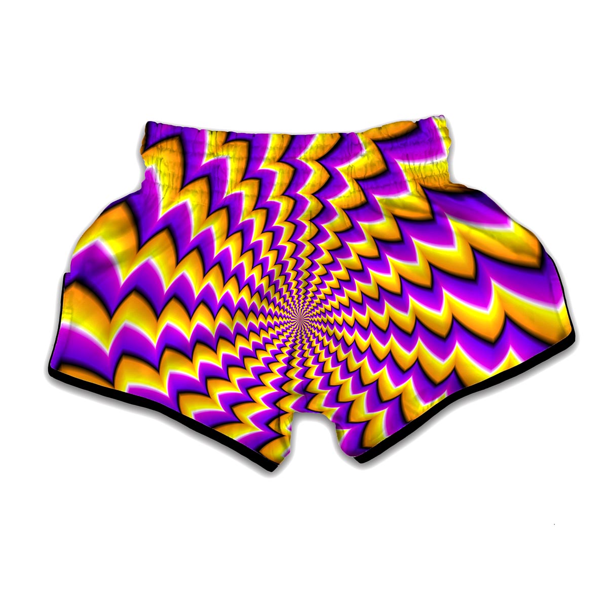 Yellow Dizzy Moving Optical Illusion Muay Thai Boxing Shorts