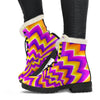Yellow Expansion Moving Optical Illusion Comfy Boots GearFrost