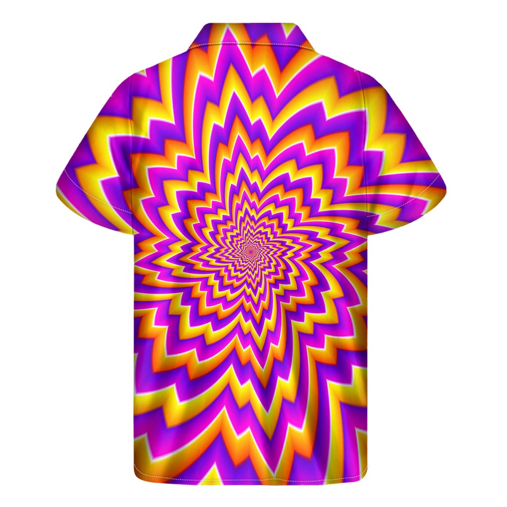 Yellow Expansion Moving Optical Illusion Men's Short Sleeve Shirt