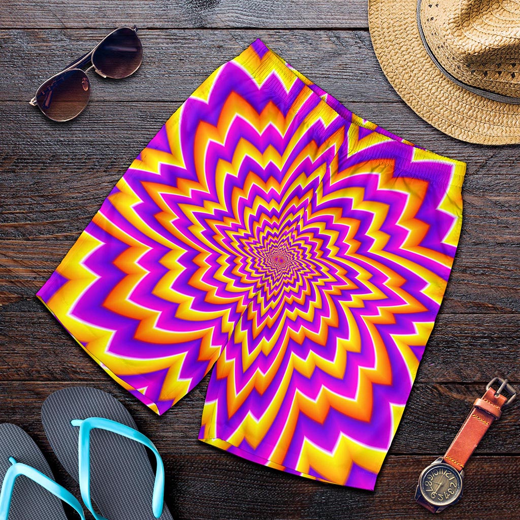 Yellow Expansion Moving Optical Illusion Men's Shorts