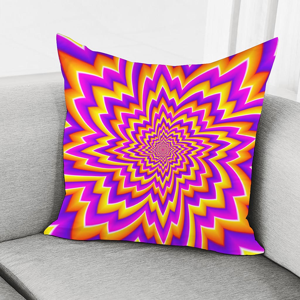 Yellow Expansion Moving Optical Illusion Pillow Cover
