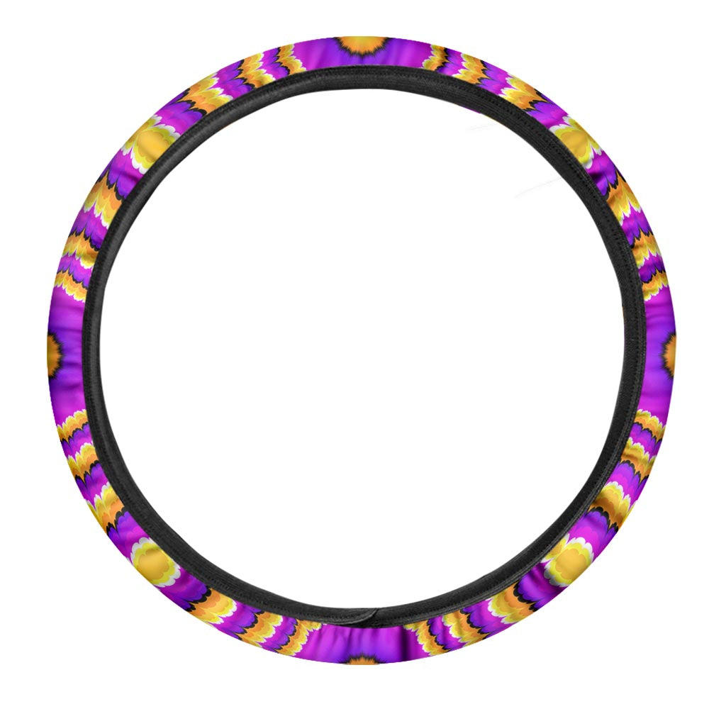 Yellow Explosion Moving Optical Illusion Car Steering Wheel Cover