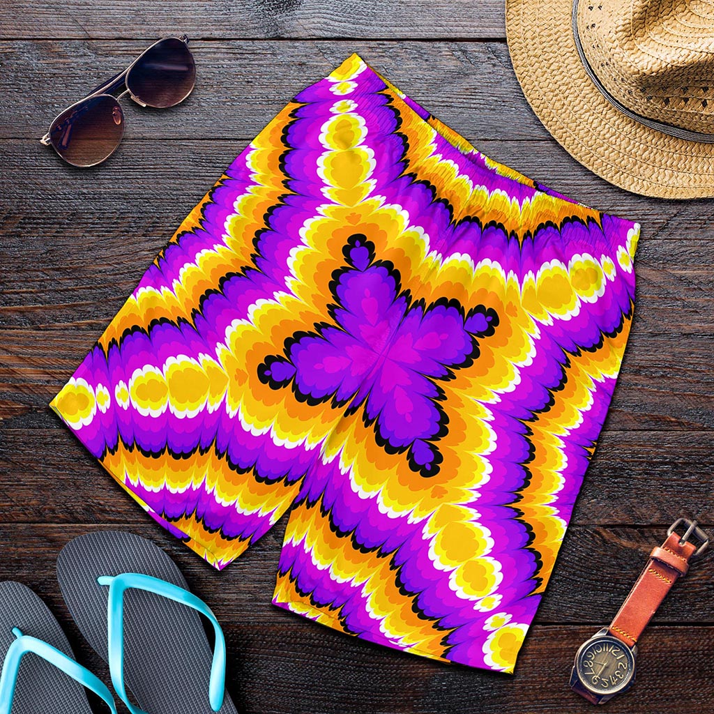 Yellow Explosion Moving Optical Illusion Men's Shorts