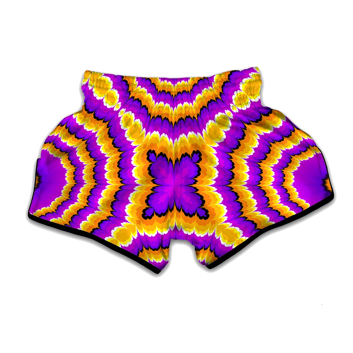 Yellow Explosion Moving Optical Illusion Muay Thai Boxing Shorts