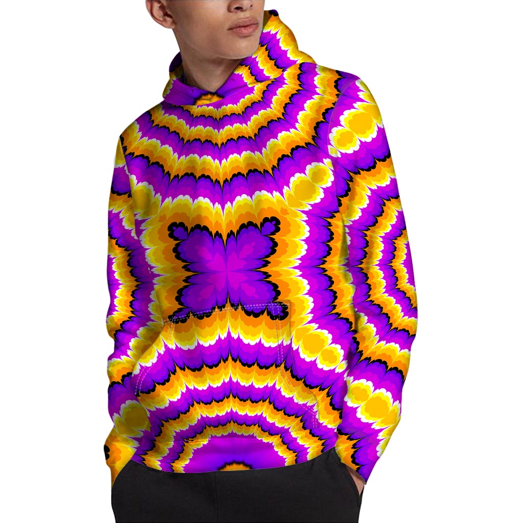 Yellow Explosion Moving Optical Illusion Pullover Hoodie