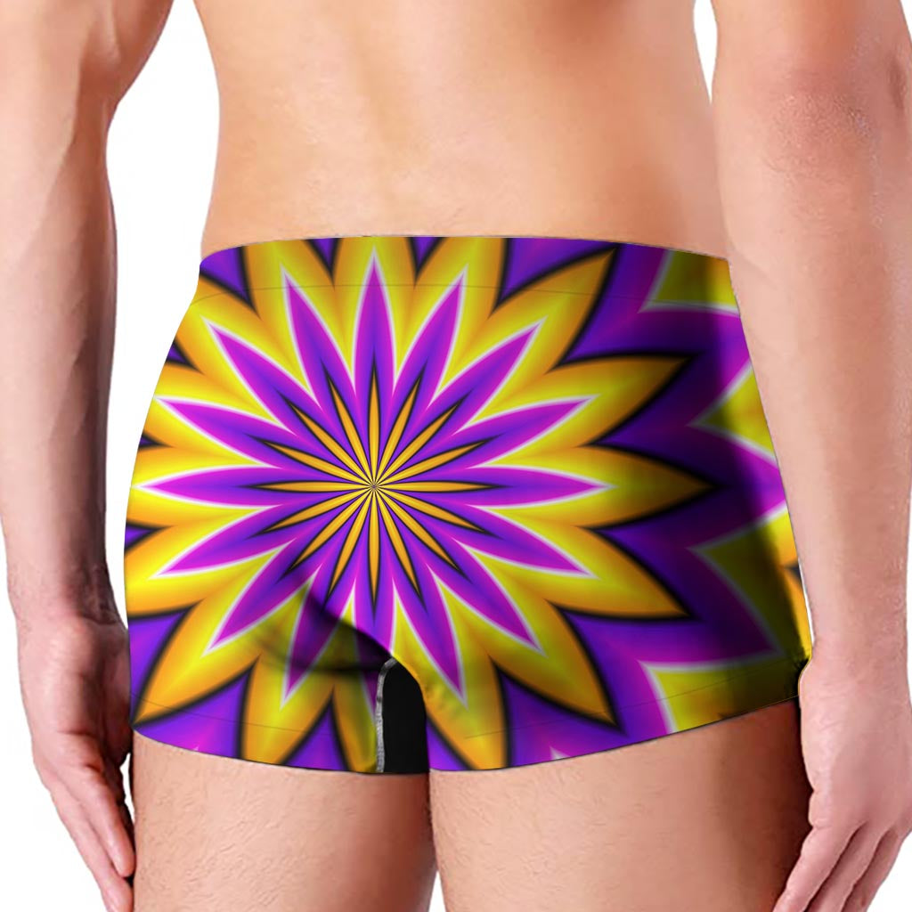 Yellow Flower Moving Optical Illusion Men's Boxer Briefs