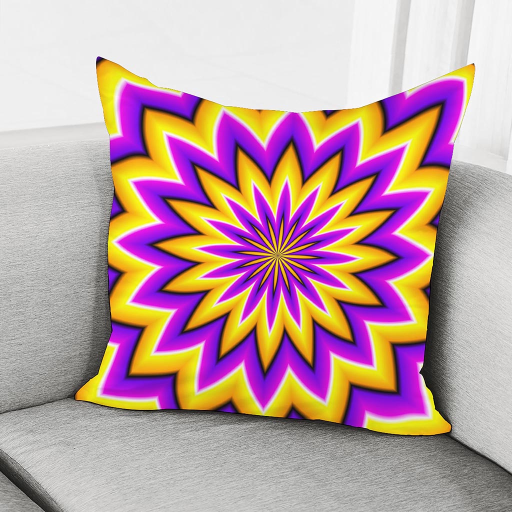Yellow Flower Moving Optical Illusion Pillow Cover