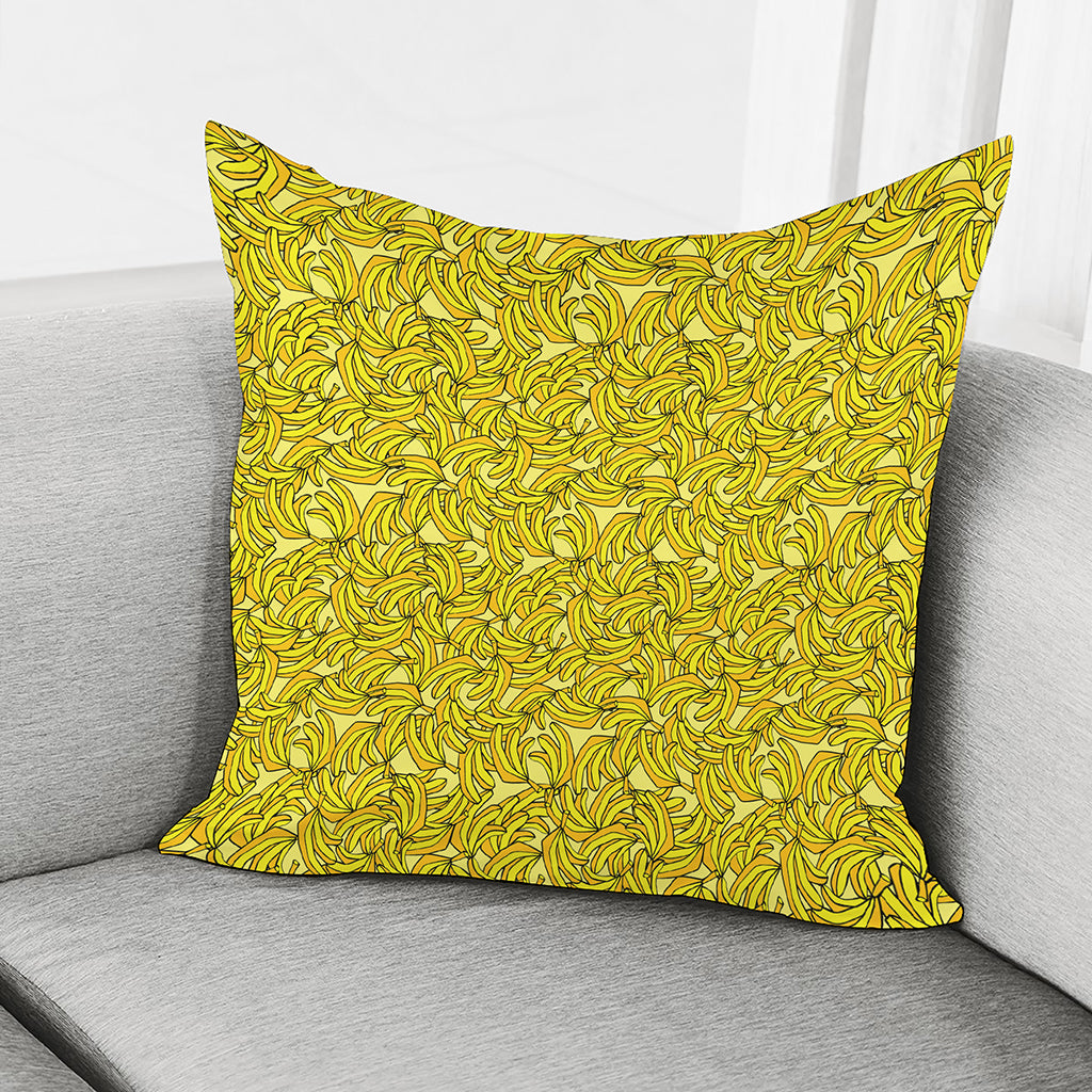 Yellow Geometric Banana Pattern Print Pillow Cover
