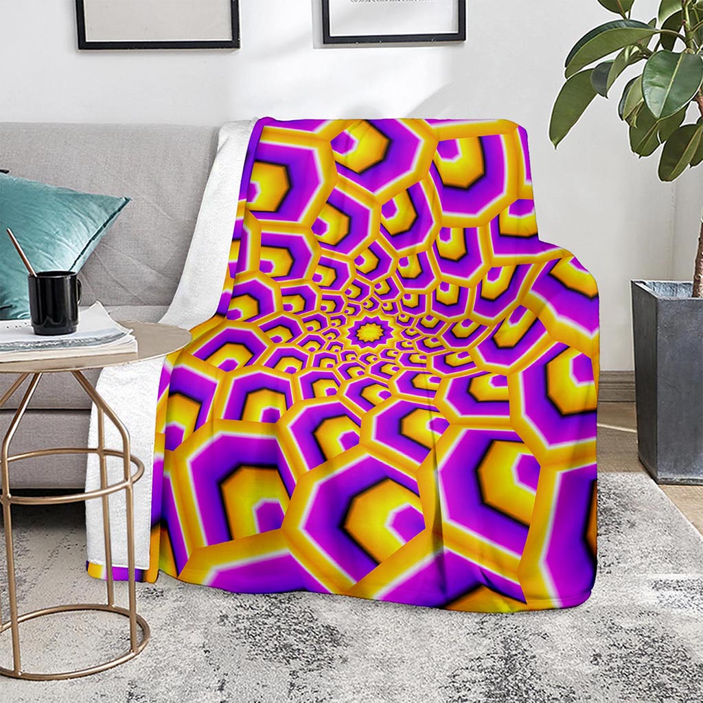 Yellow Hive Moving Optical Illusion Blanket